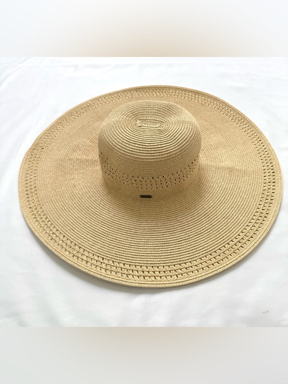 Nine West Wide Brim Packable Super Floppy Straw Sun Hat - UV Protection